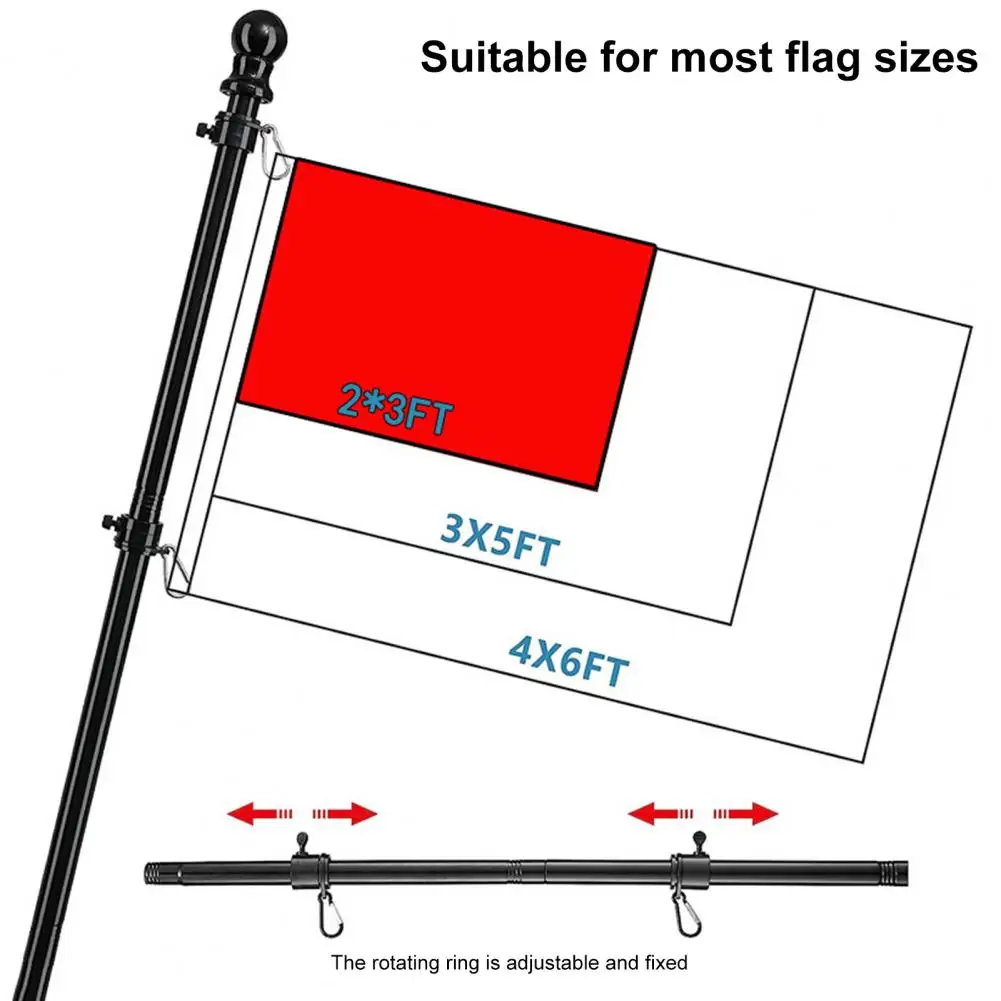 Rotating Flag Pole Tangle-free Metal Flag Pole Weather-resistant Outdoor Flagpole Heavy Duty Segmented Flag Poles for Porch Use