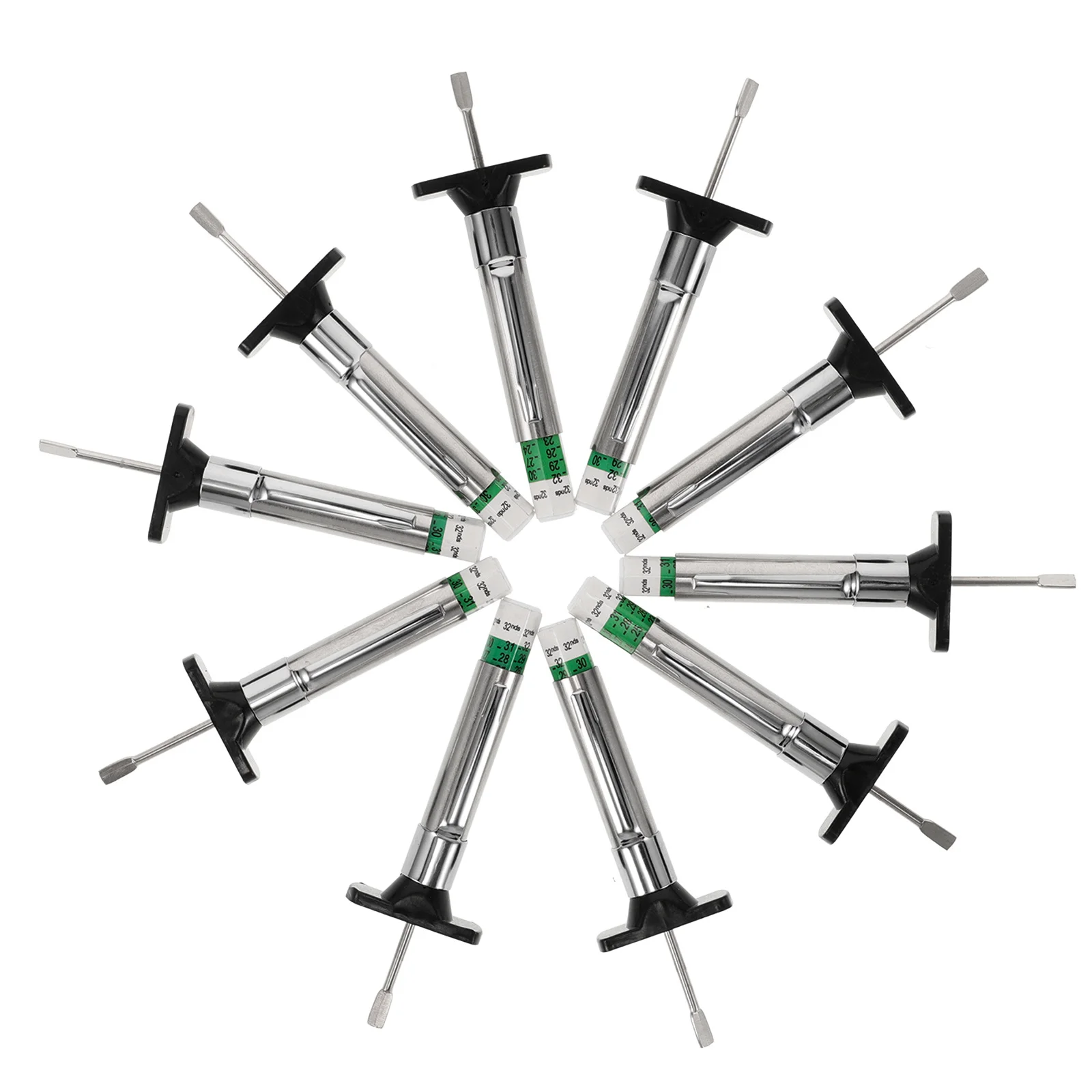 10Pcs Tire Tread Depth Meter Heavy Duty Gauge Tool for Vehicle Maintenance Coded Tread Ruler Included