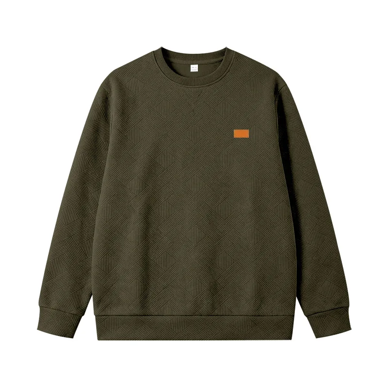 Cross-border new outdoor leisure sports men's simple commuting loose texture crewneck sweater