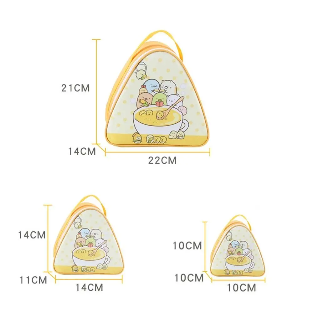 الألومنيوم احباط الثلاثي حقيبة عزل سميكة سستة الإفطار حقيبة حرارية الكرتون نمط اليابانية كرة الأرز أكياس علب الاغذية #6