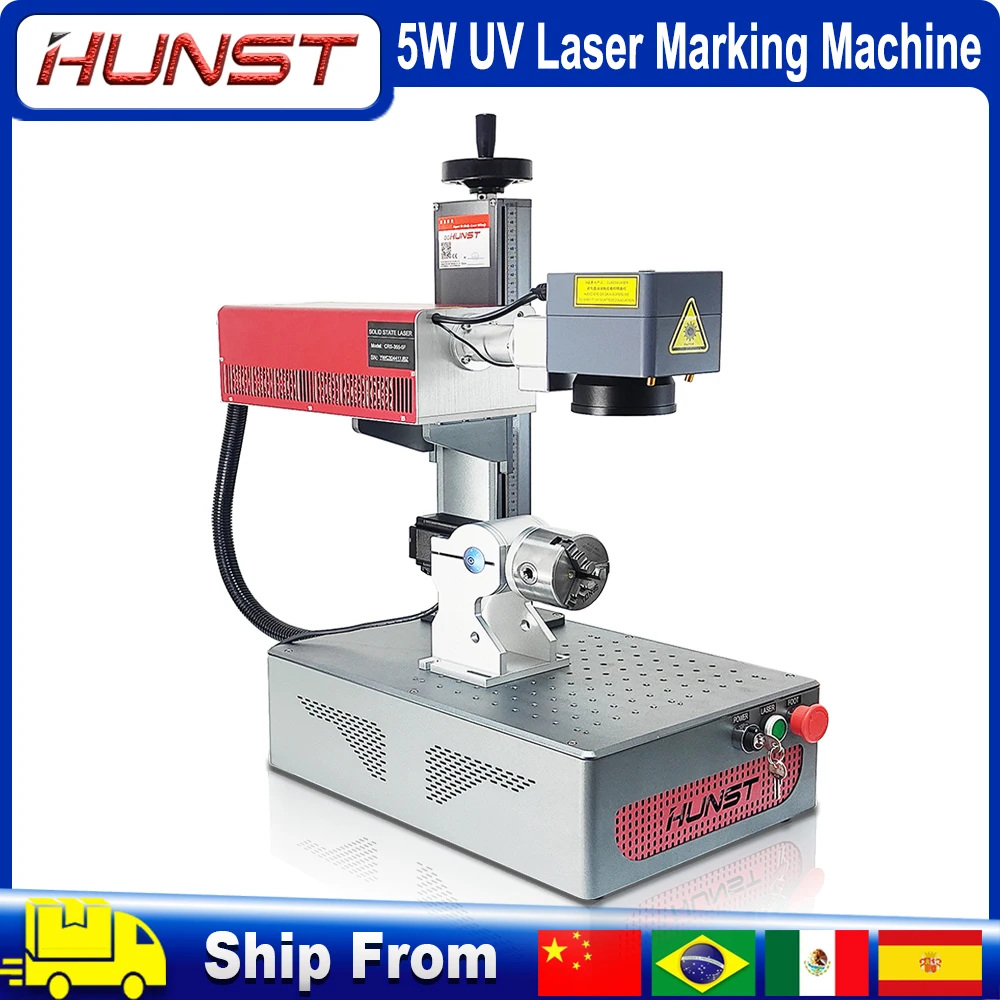 HUNST Small Portable 5W UV Laser Marking Machine is Suitable For Engraving Plastic, PVC, Glass, Jade, Leather Bottles, Etc.