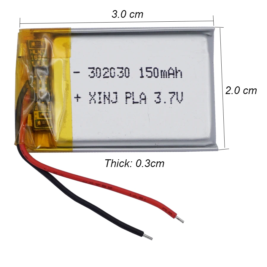 Grosir 10 Buah Baterai Lithium-Ion Li Isi Ulang 3.7V 0,55Wh 150MAh 302030   Untuk Headphone Speaker Bluetooth GPS Sat Nav
