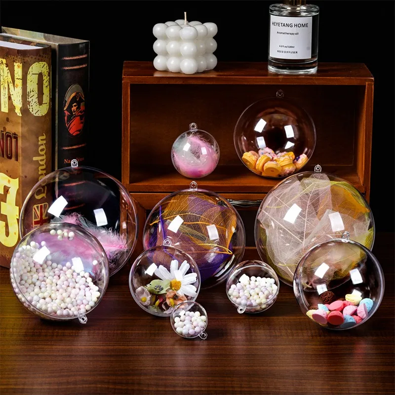 

1/3/5/10Pcs Christmas Decoration 3-10CM Transparent Ball Hollow Ball Hanging Xmas Treee Pendant for Home New Year Navidad Decor