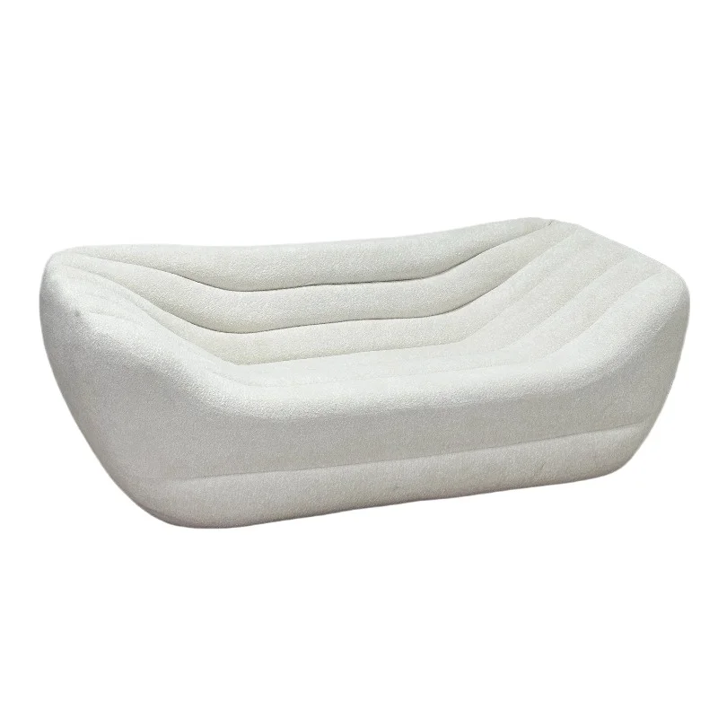 Full compression sofa, living room double seat sofa, otter rabbit velvet high-density sponge sofa
