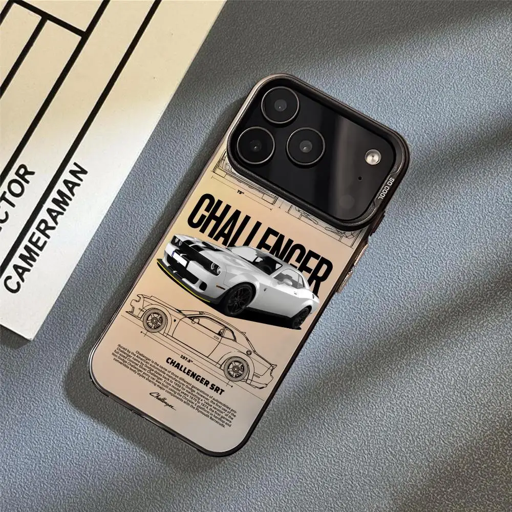 العضلات سيارة تشالنجر قضية الهاتف آيفون 17 16 15 14 13 12 11 برو ماكس الهواء ماتي ليزر أورورا للصدمات فوندا #3