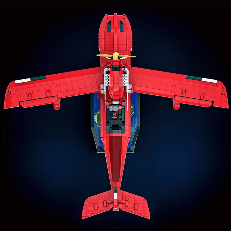 2340PCS Animation Series Red Plane Savoia S-21 Building Blocks Assembly Plane Model Bricks Toys Friends and Family Holiday Gifts