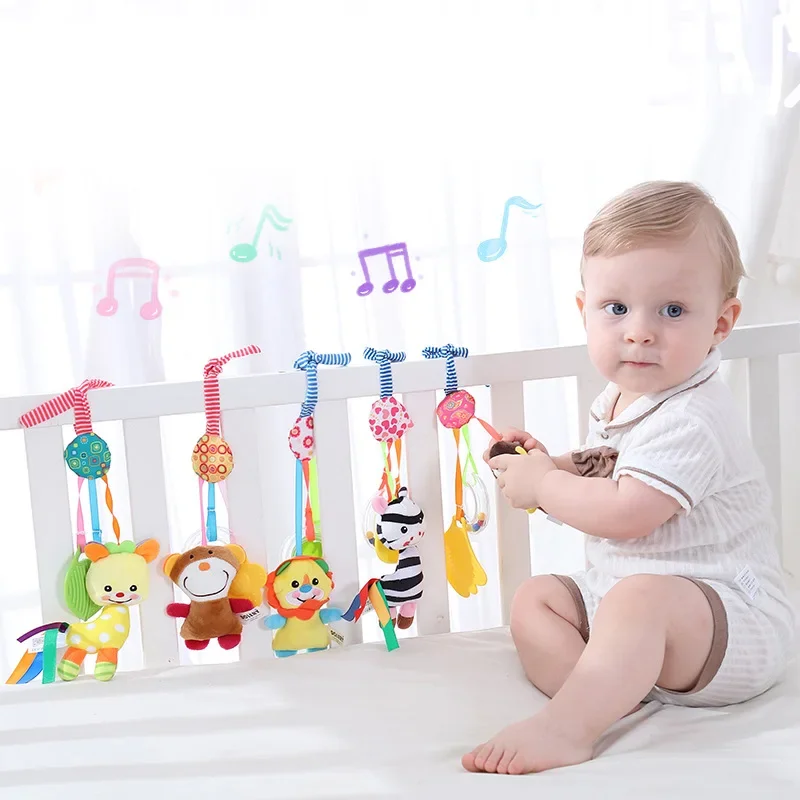 

Baby Rattles Bell Toy Stroller Mobile Infant Rattle Rubber Ring Shaking Bell Bed Car Hanging 0-1 Year Old Baby Pendant Toys