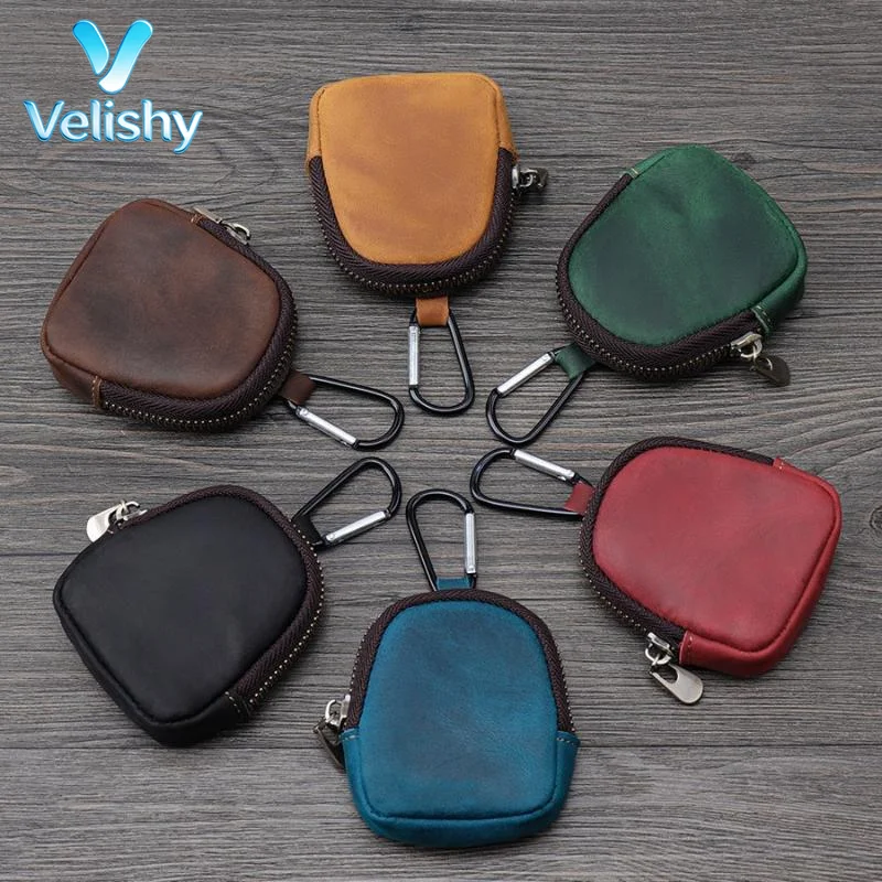 PU Leather Mini Coin Purse, Keychain Wallet, Mini Coin Purse With Zipper And Metal Carabiner, Perfect For Hiking