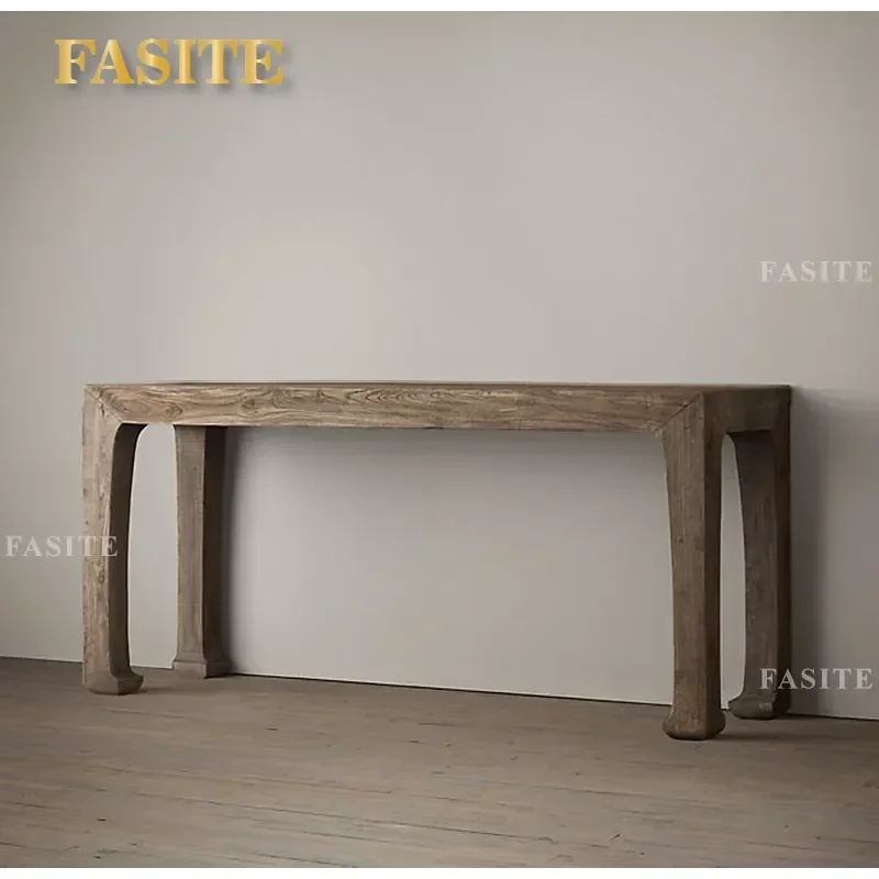 Furniture Retro Solid Wood Entrance Table Foyer Console Cabinet French Country Decorative Storage