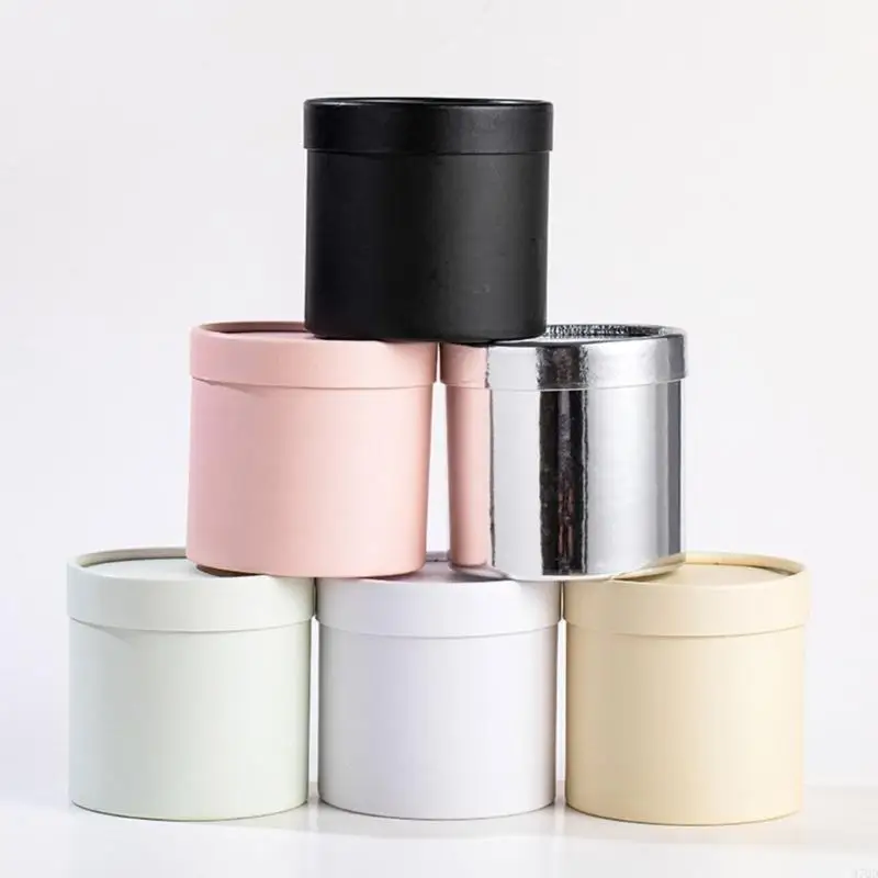 97QD Flower Box Round Cardboard Gift Boxes Wedding Party Rose Flower Packaging Decorations Valentine Day Gifts Supplies