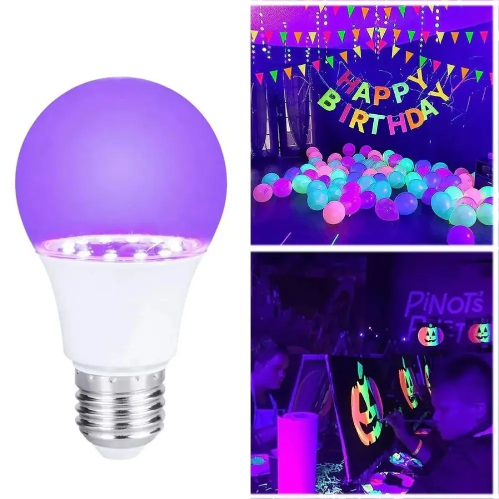 

Ультрафиолетовая лампа Blacklight УФ-фиолетовая лампа Атмосфера E27 УФ-лампочки 10 Вт 360 Светящаяся фиолетовая черная лампочка Товары для вечеринок