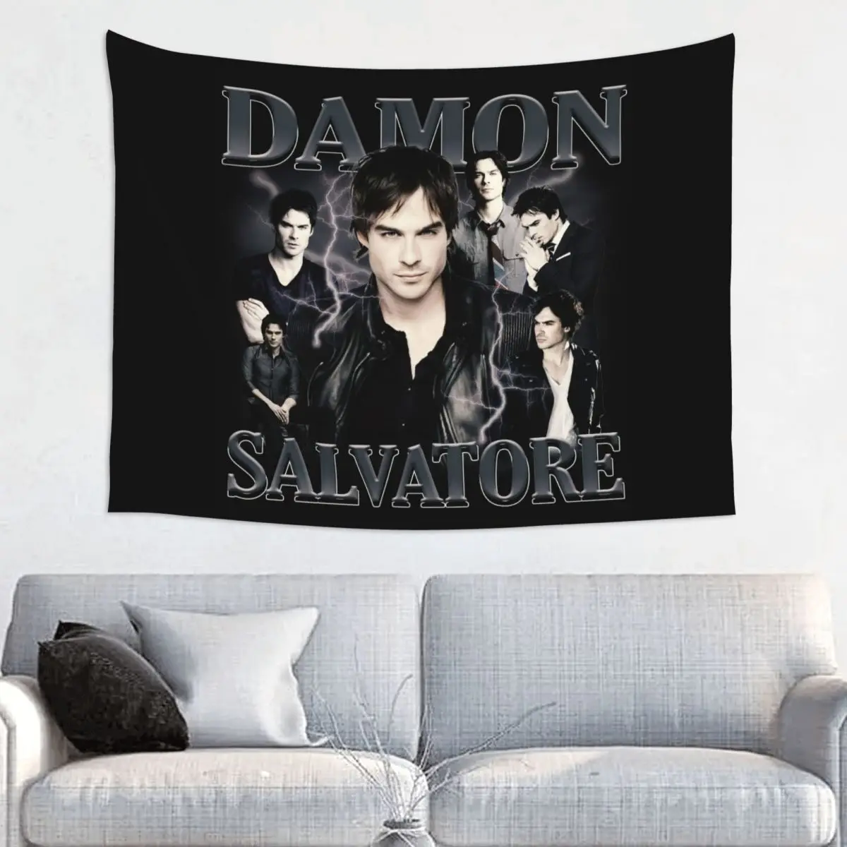 Damon Salvatore Tapestry Hippie Polyester Wall Hanging The Vampire Diaries Ian Somerhalder Tv Series Home Decor Art Tapestries