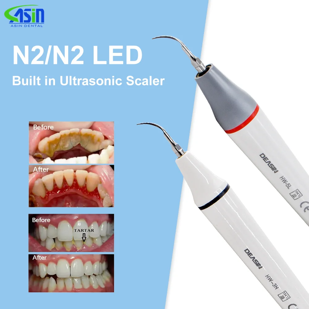 N2 N2LED Dental Built in Ultrasonic Scaler Fit E*S W**dpecker HW-3H/5L Scaling handpiece Tips Teeth Whitening Dentistry Tools