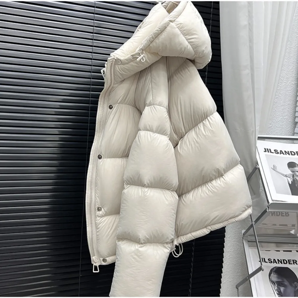 Hot Sales Fashion New Winter Clothes Women Hoode Loose Thickened Warm White Duck Down Coat Female Short Puffer Jacket