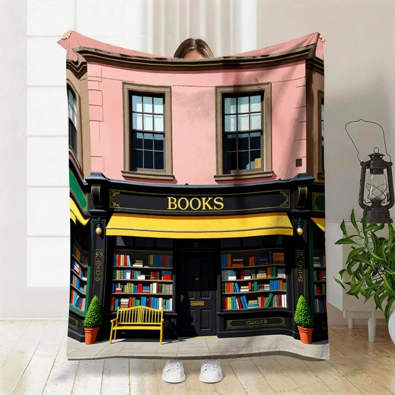 Luxurious Bookshelf Blanket Throw Cottagecore Academia Library Home Decor Cozy Reading Nook Gift Throw Blanket for Book Lovers