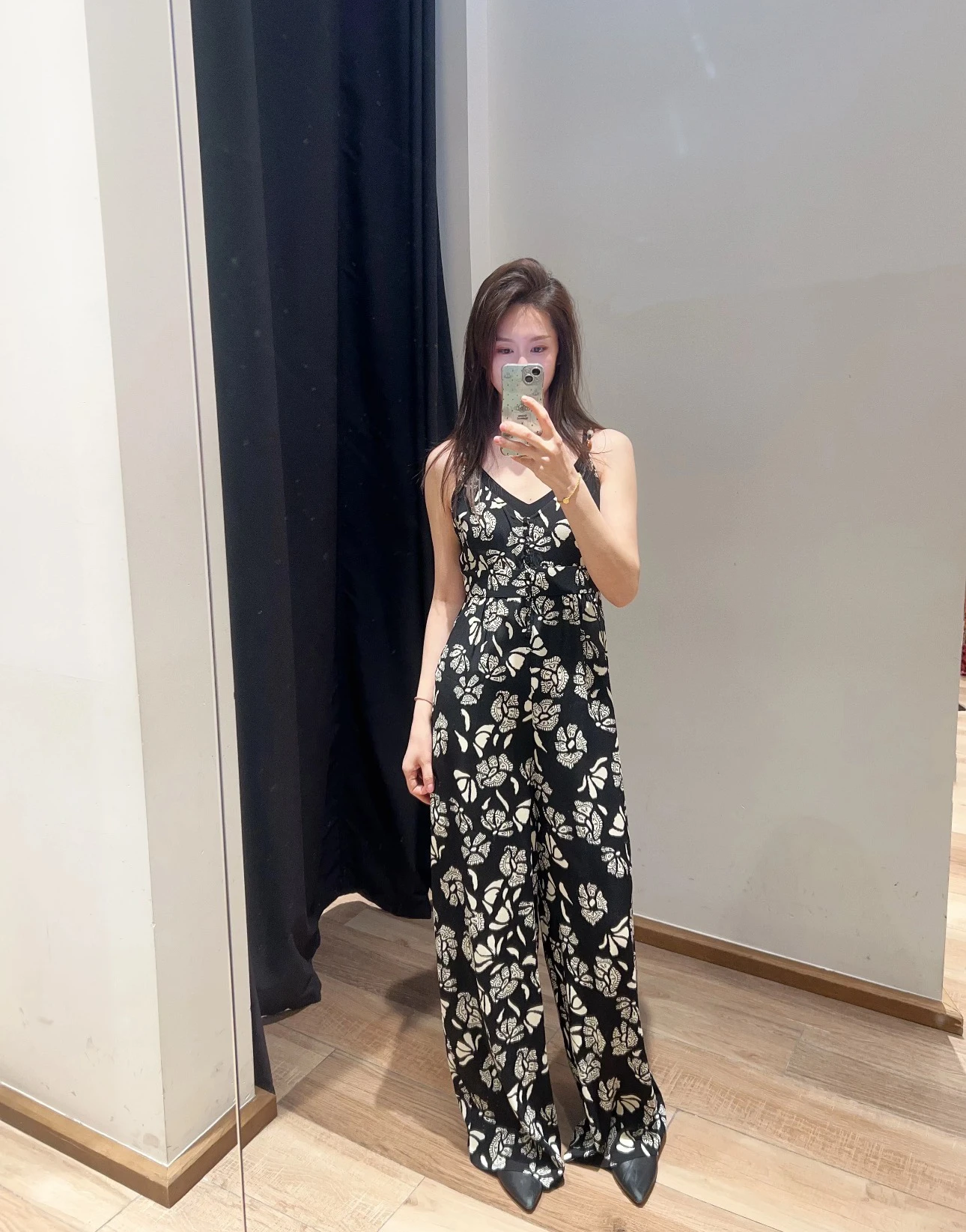 

Ba Ba2025 Ранняя весна Новое праздничное платье трапециевидной формы с двойным цветным принтом и высокой талией, длинное платье V-Ne