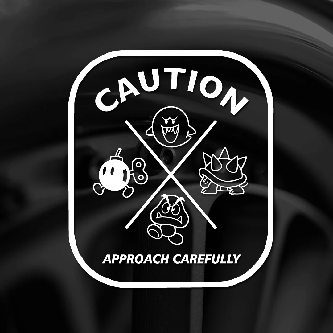 warning sticker CAUTION APPROACH CAREFULLY Bumper Decor Automobiles Motorcycles Exterior Accessories Vinyl Decals