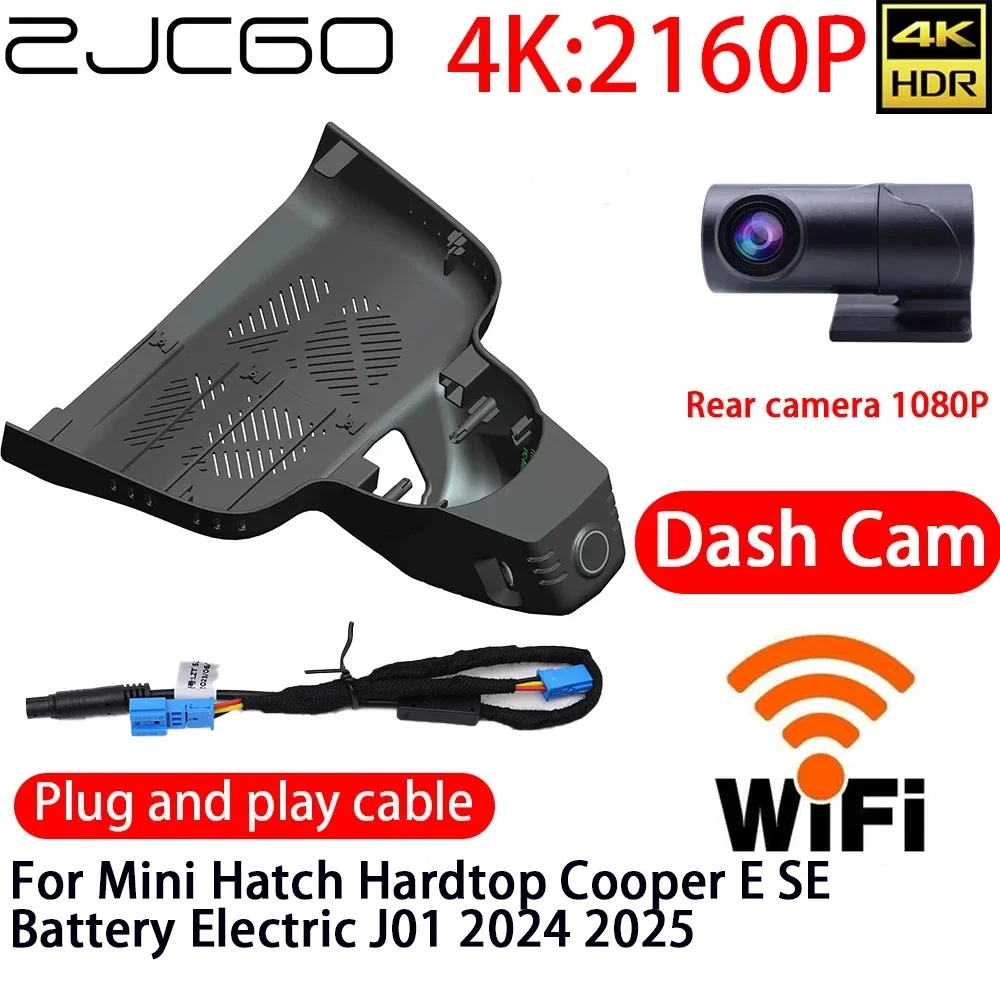 

ZJCGO 4K DVR Dash Cam Wifi Front Rear Camera 24h Monitor For Mini Hatch Hardtop Cooper E SE Battery Electric J01 2024 2025