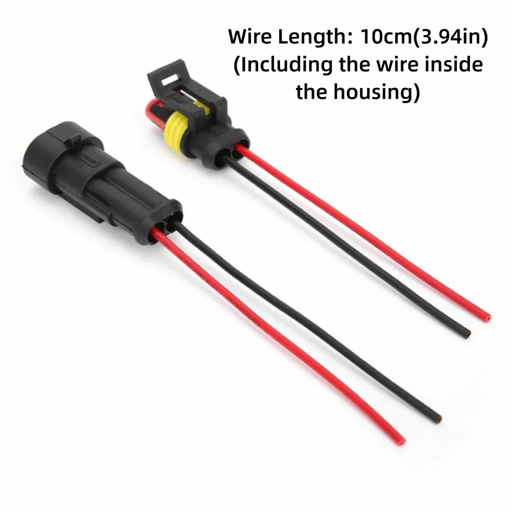 5 Sets 2 Pin Series Terminal Connector- Waterproof Plug with Wire Car Electrical Connector Electrical Connector Boat Application