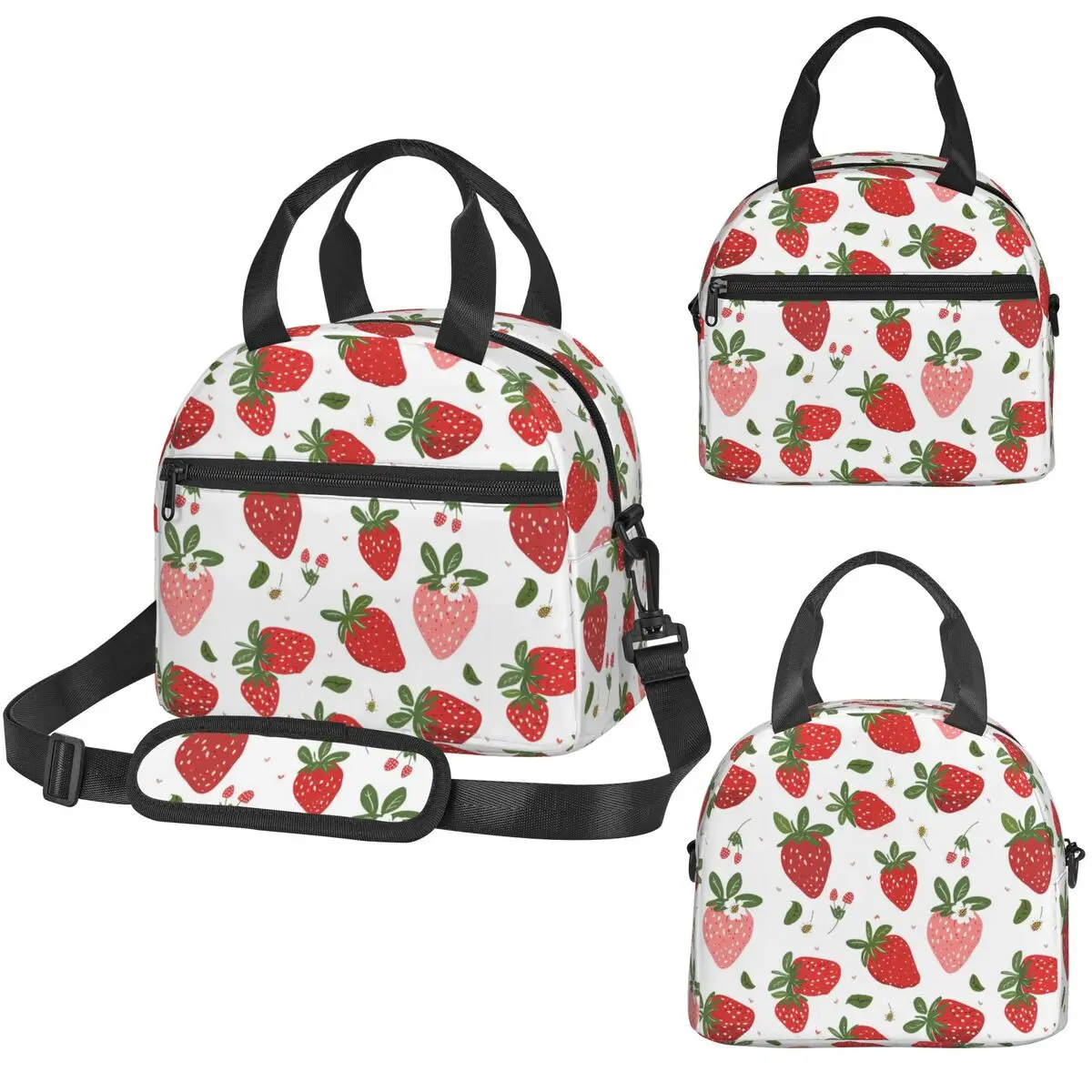 

Изолированная сумка для обедов Sweet Strawberries для женщин, термосумка для офиса, портативная сумка-холодильник для еды