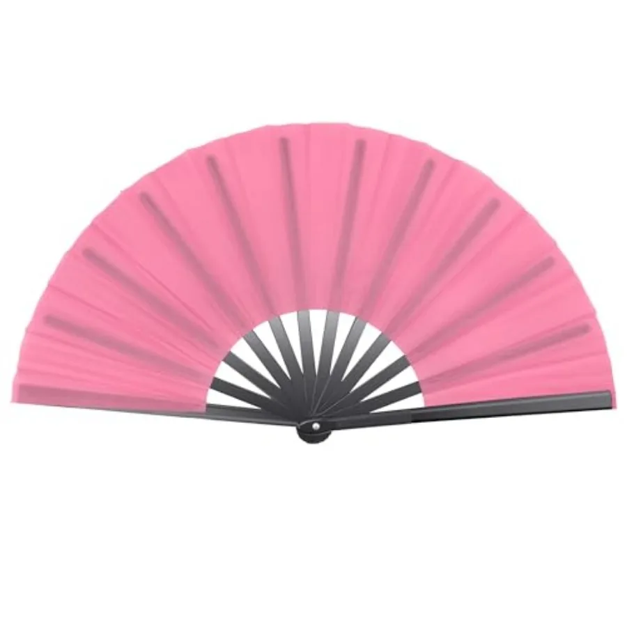 

Large Folding Hand Held Fan Sturdy 13 Inch Nylon-Cloth Vintage Retro Fabric Big Rave Clack Fan for Line Dancing Chinese Kung Fu