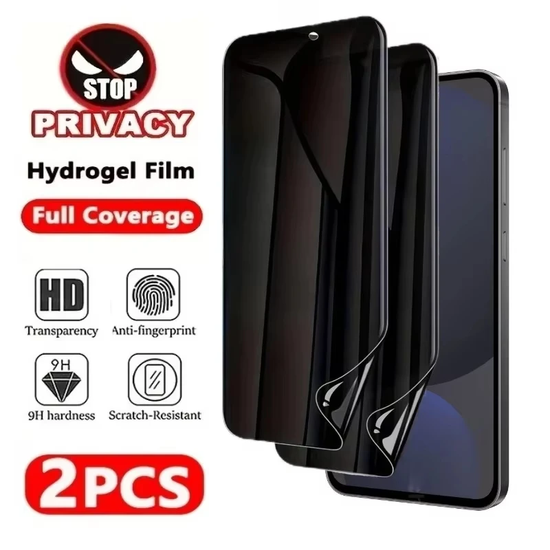 2Pcs Anti Spy Hydrogel Weiche Film Für iPhone 17 Pro Max air 16Plus 15 14 13 12 11 Pro Max X XR XS Max Volle Abdeckung Screen Protector