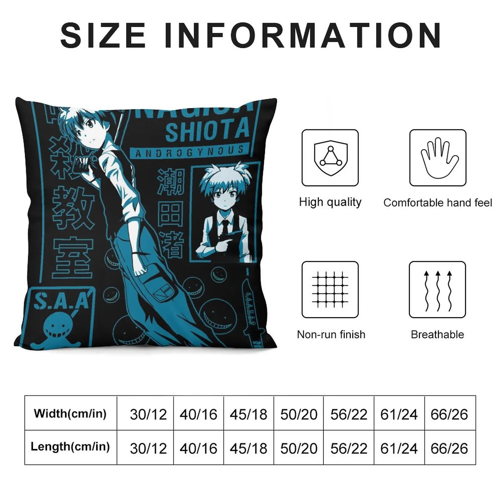 NAGISA SHIOTA Classic Throw Pillow Decorative Sofa Cushion Anime Cushions Cover christmas cushions covers pillow