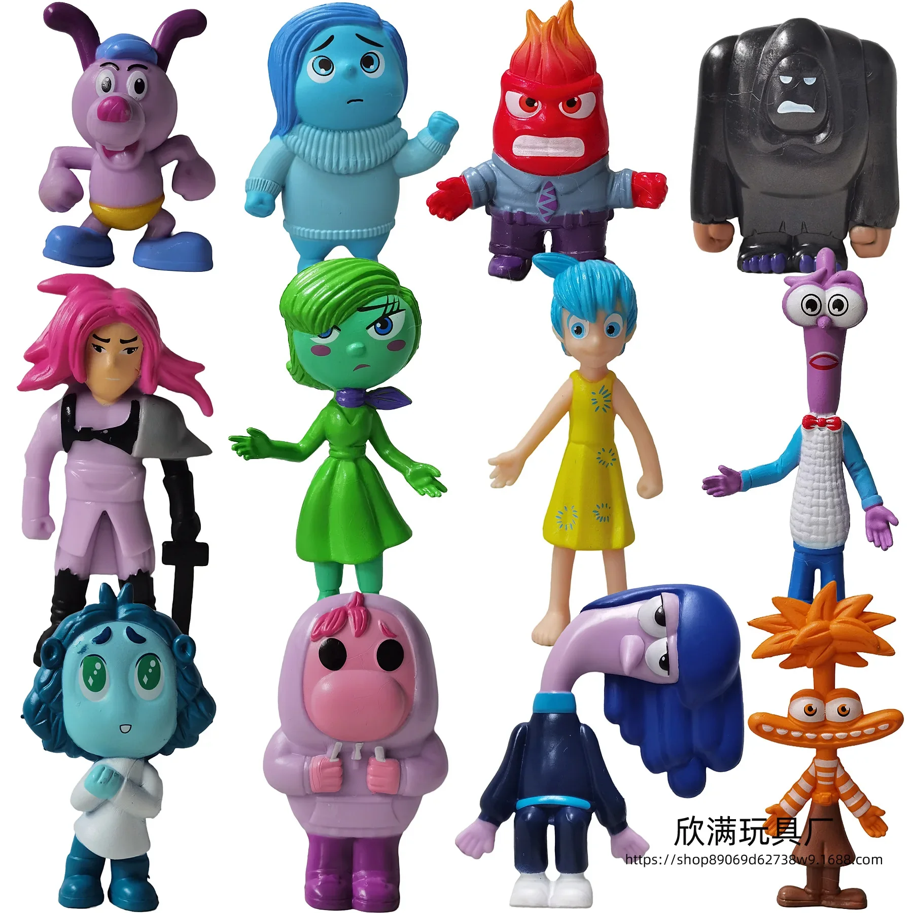 

10-12pcs/Set Inside Out 2 Action Figure Toy Cartoon Movie Joy Anxiety Anger Sadness Disgust Fear Model Doll Figurines Kids Gift