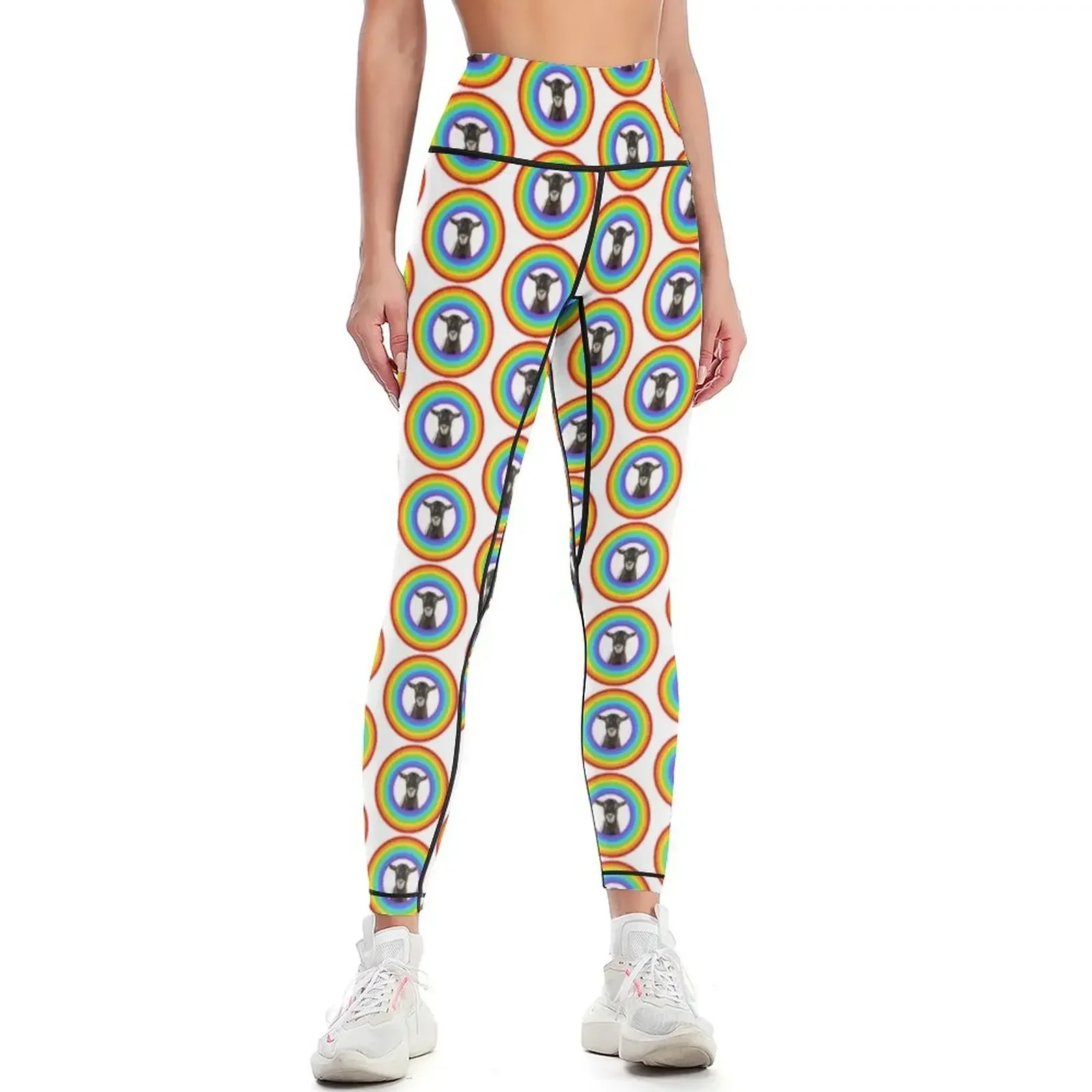 

Rainbow Happy Baby Goat Leggings Golf wear Women's pants gym womans for girls Womens Leggings