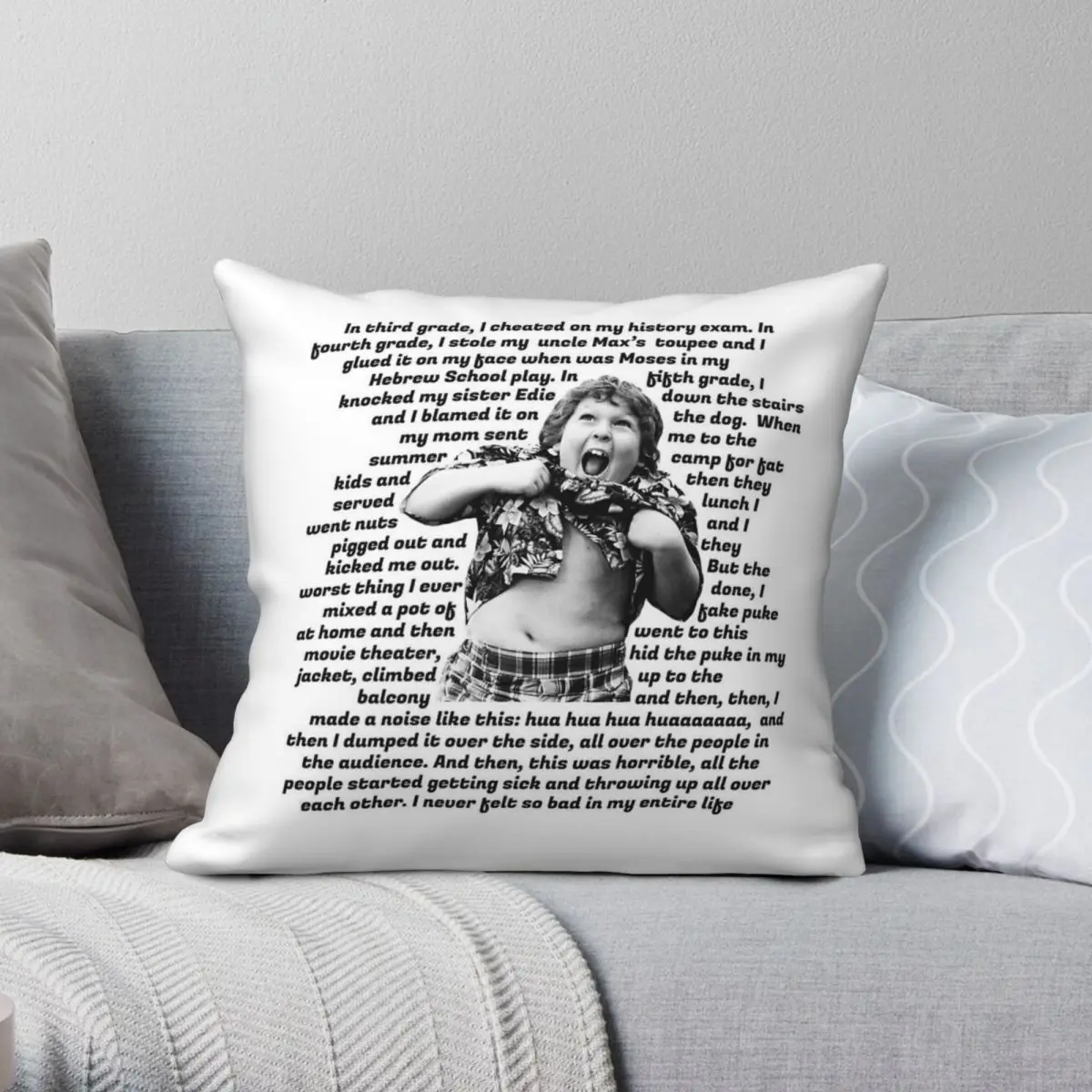 The Goonies Chunk Confession Square Pillowcase Polyester Linen Velvet Printed Decorative Pillow Case Sofa Seater Cushion 18