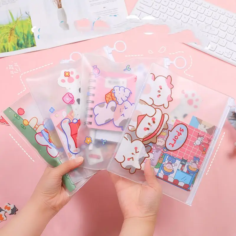 

Cartoon Transparent Documents Bag Student Waterproof Zipper Bag