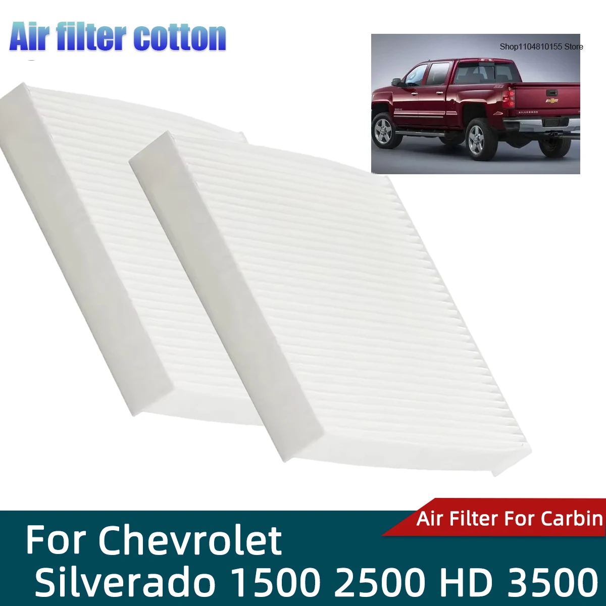 

Car Cabin Air Filter for Chevrolet Silverado 1500 2500 HD 3500 Filters Carbon Fiber CF8791A 52473340 CAF7707 3012 VCA-1003 DC031