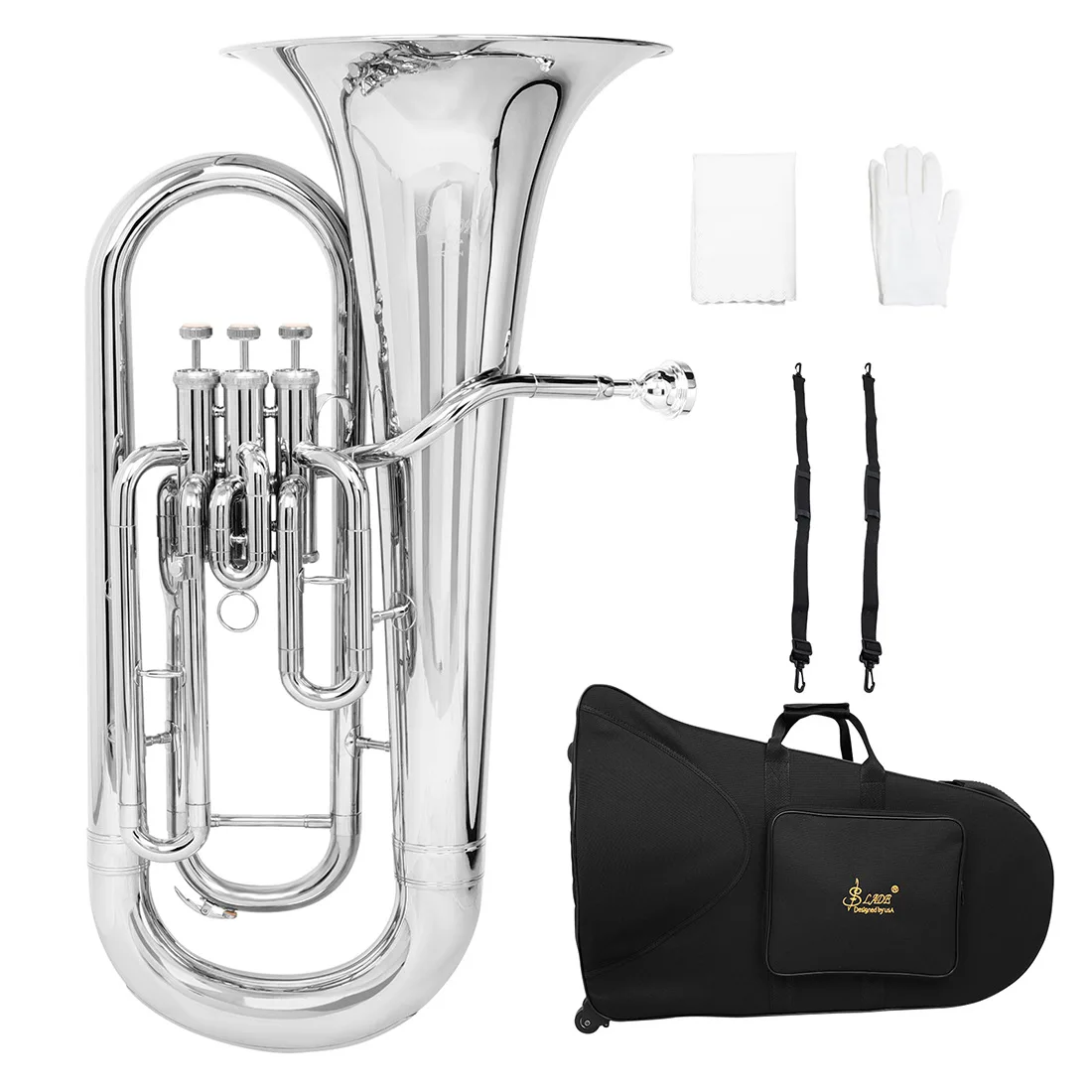 Bass Bb Western Vertical Key Nickel Plated Brass Three Key Ebony Copper Tube Wholesale