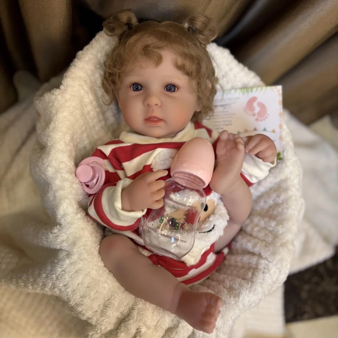 18-20 인치 빨 수있는 Ward Bebe 뿌리 머리카락으로 다시 태어난 소녀 부드러운 비닐 바디 수제 다시 태어난 인형 실물 같은 현실적인 신생아 인형