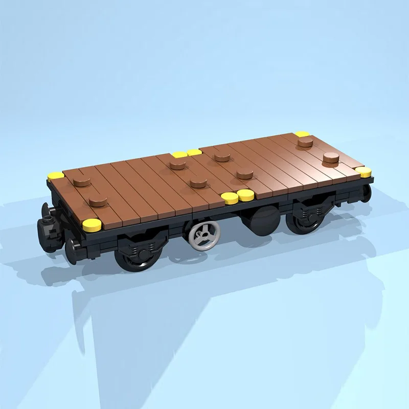 City Car Model MOC Building Bricks 4-Wheel Brown Container Wagon Modular Technology Children Holiday Gifts Assemble Toys Suit