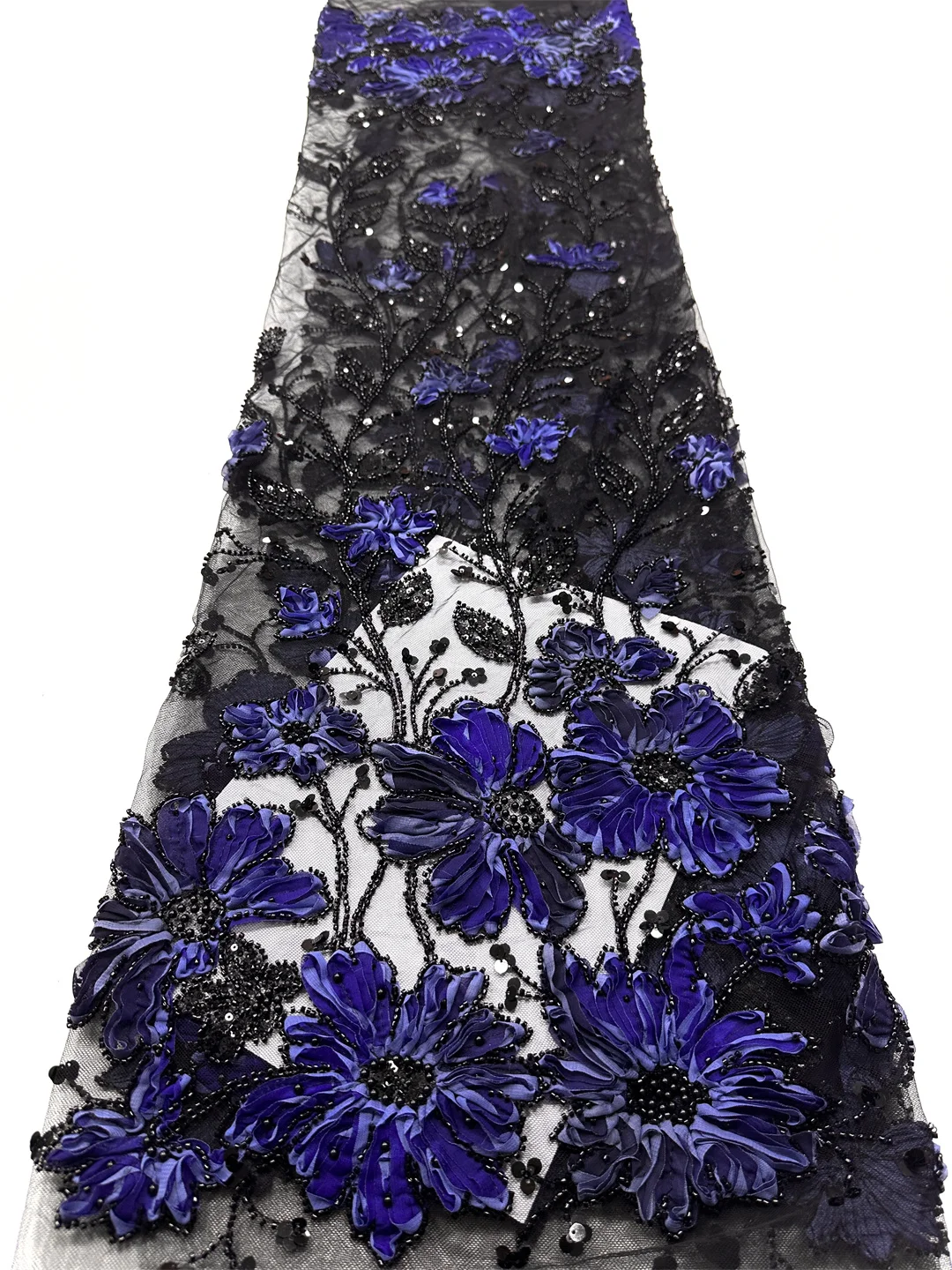 

2025 Роскошное высококачественное 3D африканское шифоновое кружевное платье с бисером, 5 ярдов, французское тюлевое вечернее платье, нигерийское кружевное шитье с блестками