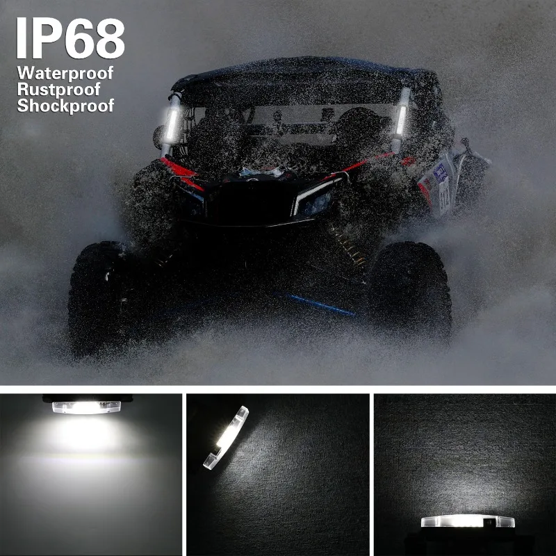 Para can-am maverick x3 barra de rolo universal luz led utv atv para polaris rzr 800 900 1000 xp turbo para cf moto escudo transparente