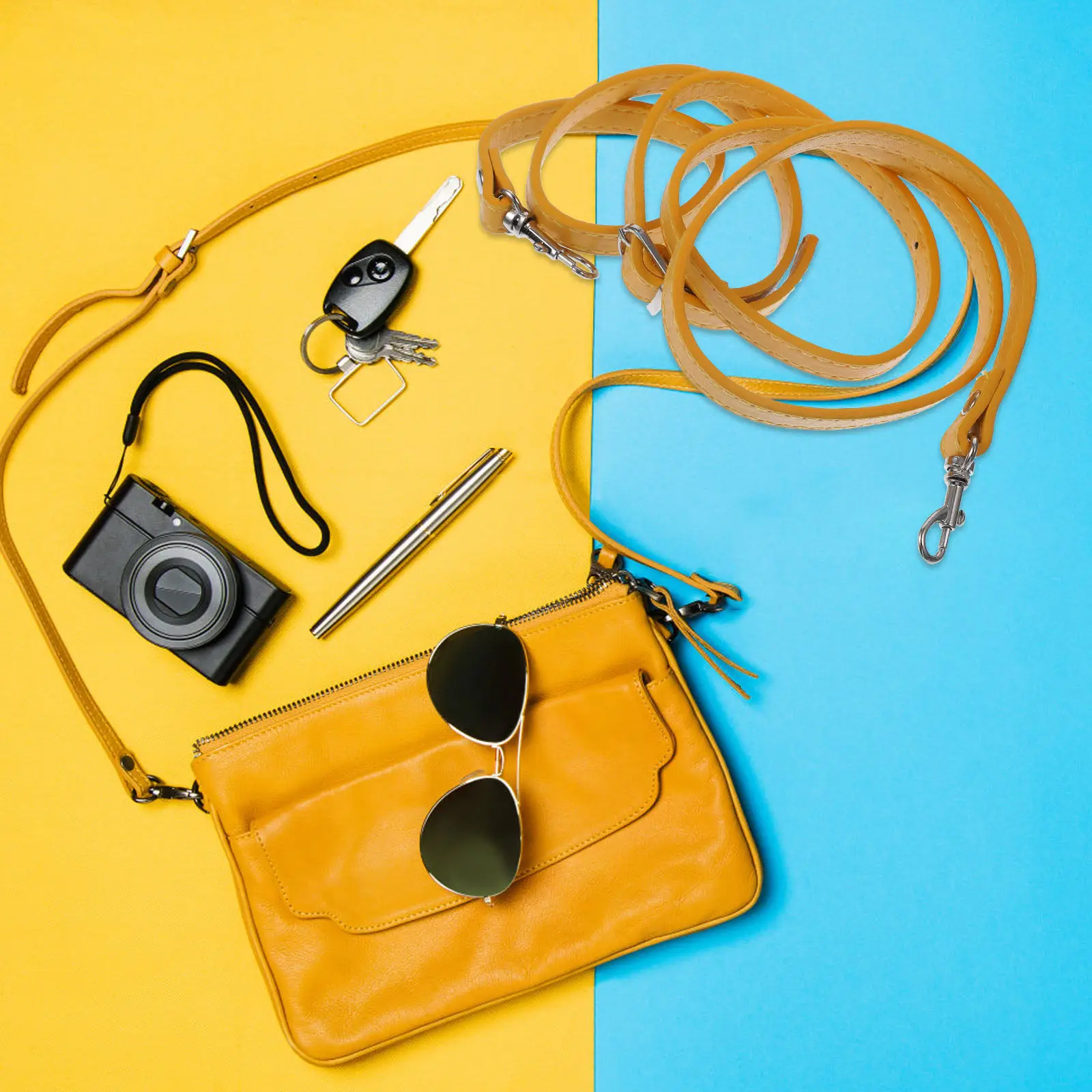 120Cm PU Synthetic Women Bag Strap Adjustable Shoulder Replacement Strap DIY Crossbody Pouch Handbag Belt for Ladies