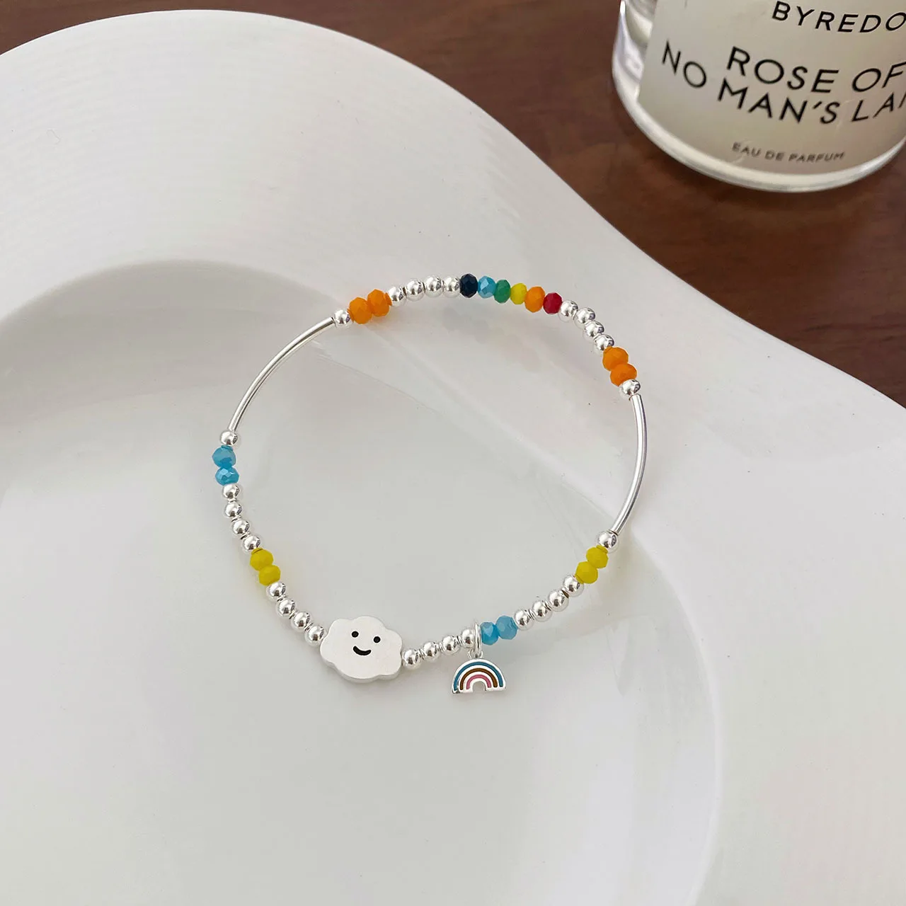 

New Arrival Elegant Colorful Rainbow Clouds Design 925 Sterling Silver Female Charm Bracelet Jewelry For Women Birthday Gifts