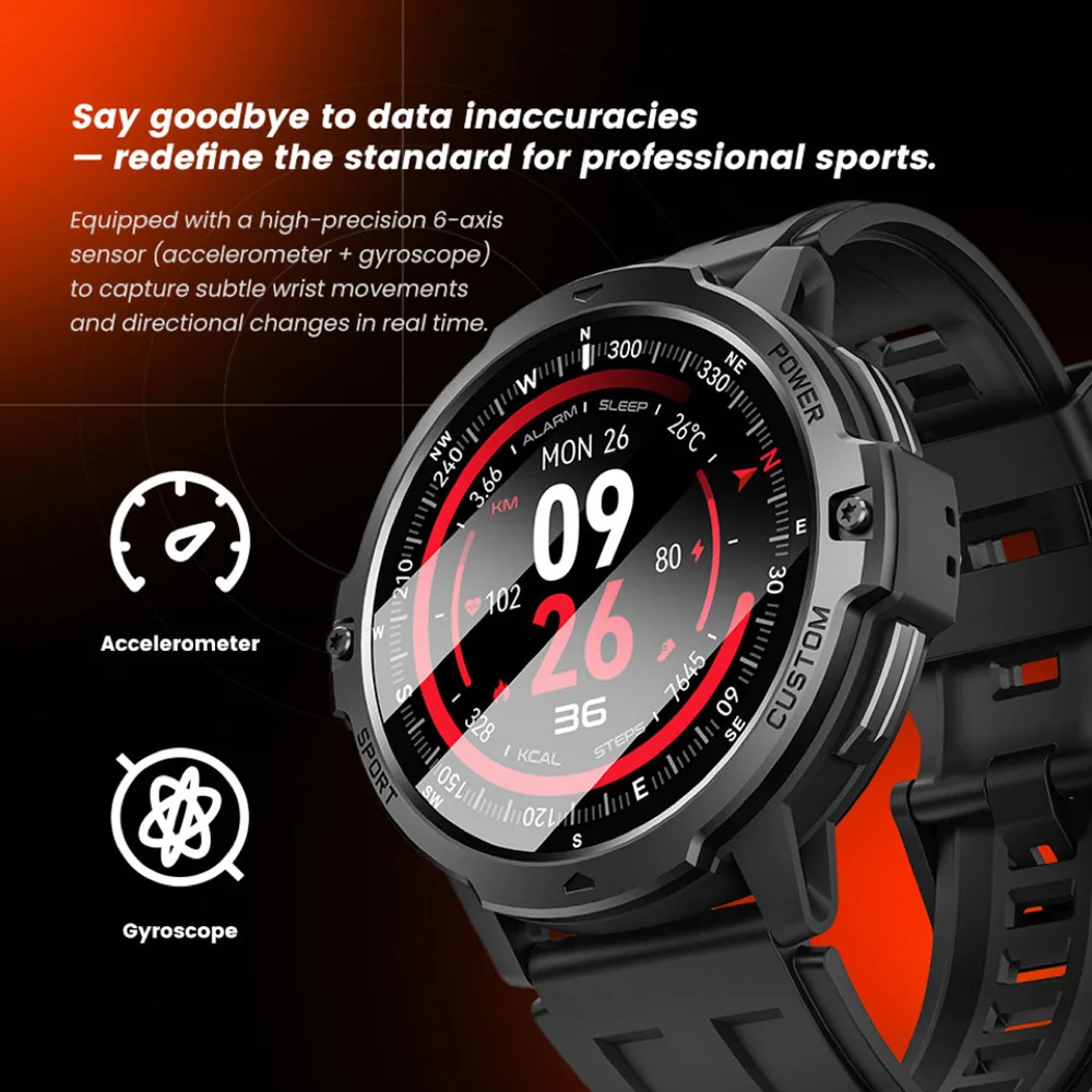 

Heart Rate Health Sports Smart Watches 6-Axis Gyroscope GNSS Positioning GPS 30M Waterproof Smartwatch Blue Tooth Call Compass
