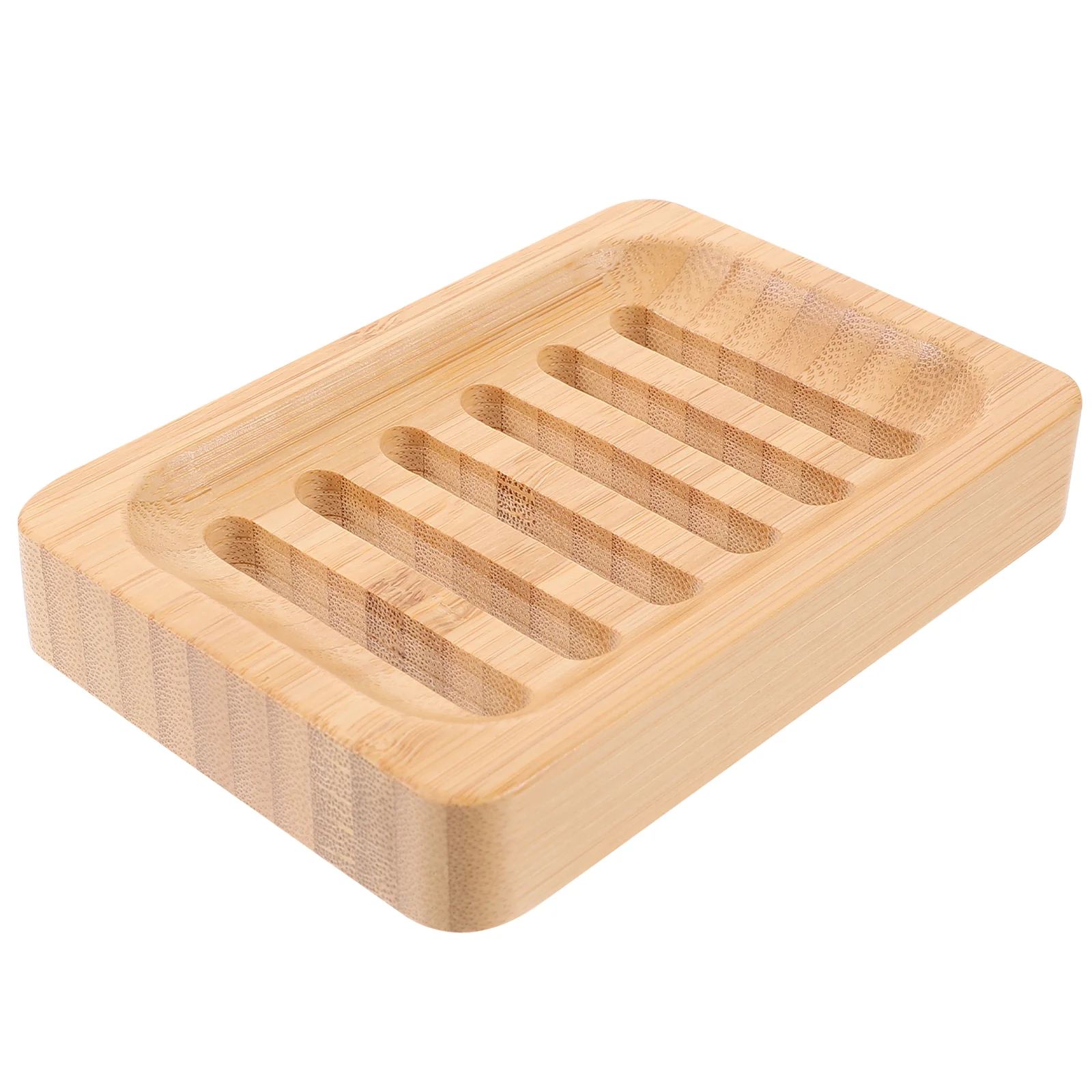 

Black Soap Dispenser Bamboo Dish Bathroom Tray Bar Holder Kitchen Serving Plate Case