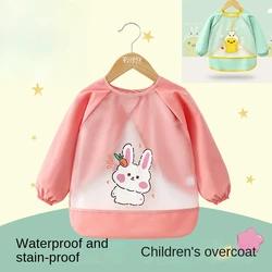 Summer Children's Gown Baby Eating Water and Dirt Resistant Girl Apron Long Sleeve Bib Summer Male Baby Food