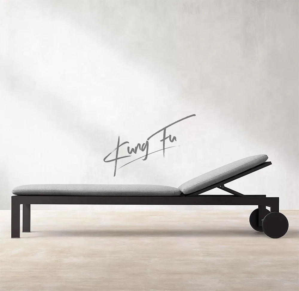 Beach Holiday Villa Furniture Aluminum Outdoor Sofa Bed Hotel Terrace Sunbathing Lounger