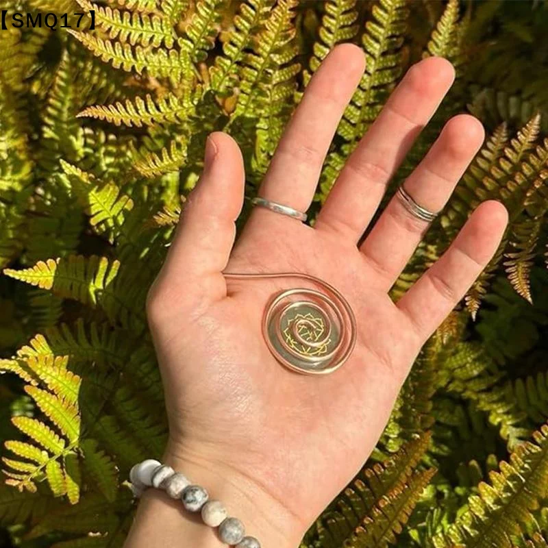 Adjustable Copper Palm Ring Portable Handmade Reiki Energy Spiral Hand Ring Jewelry Accessories Copper Cuff【SMQ】
