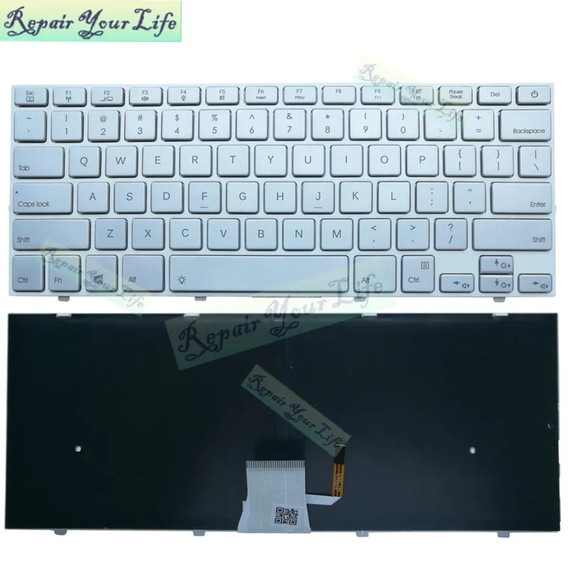 

US Backlit Laptop Keyboard For Hasee X4-SL5S1 X4-KL7S1 SL5T1 Hl401 XS-3000 S1 USA English Keyboards Silver Keycaps Teclado New