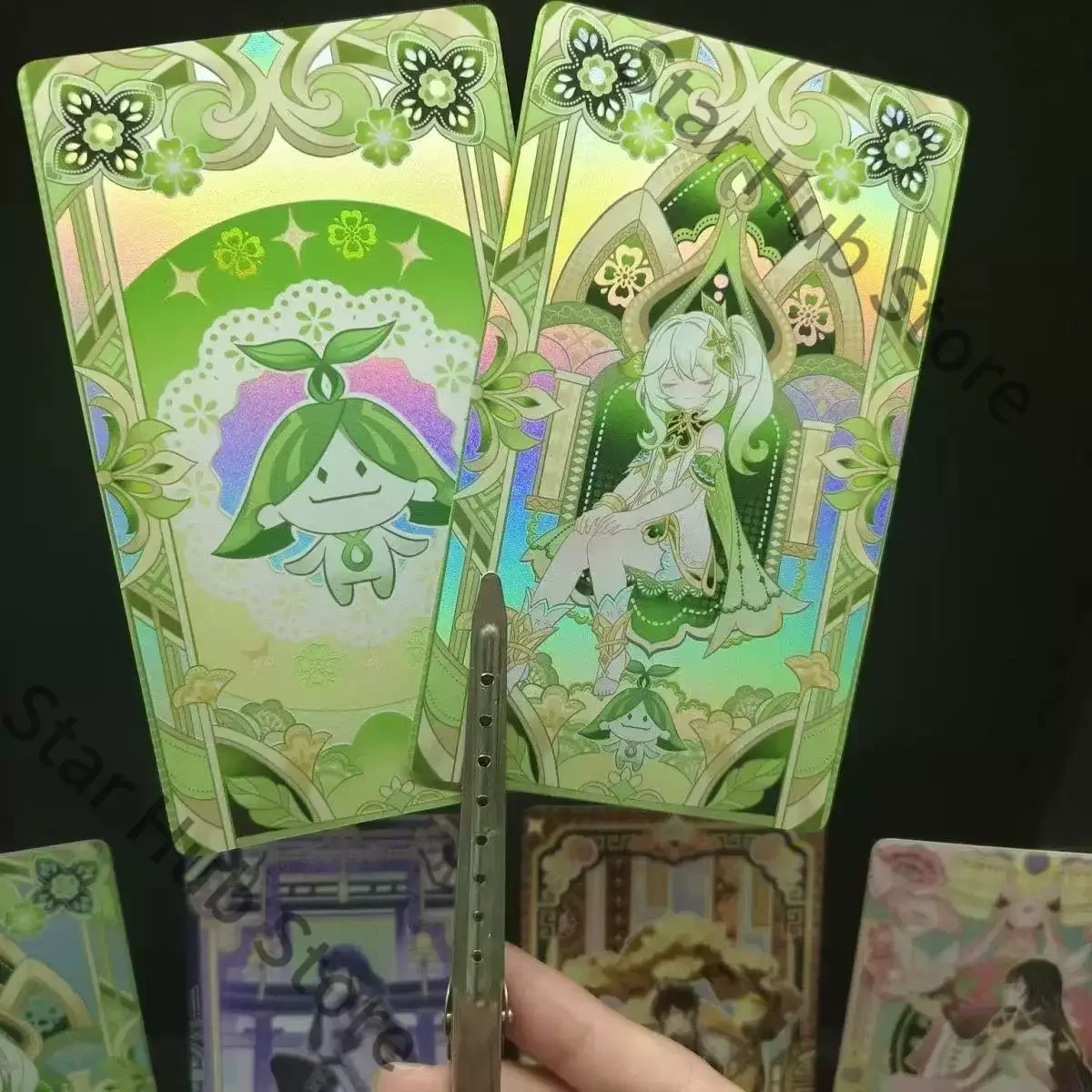 Genshin Impact Furina Columbina Zhongli Nahida Mavuika Venti Flash Card Cards Cosplay Colleagues Exquisite Souvenir Gifts Anime