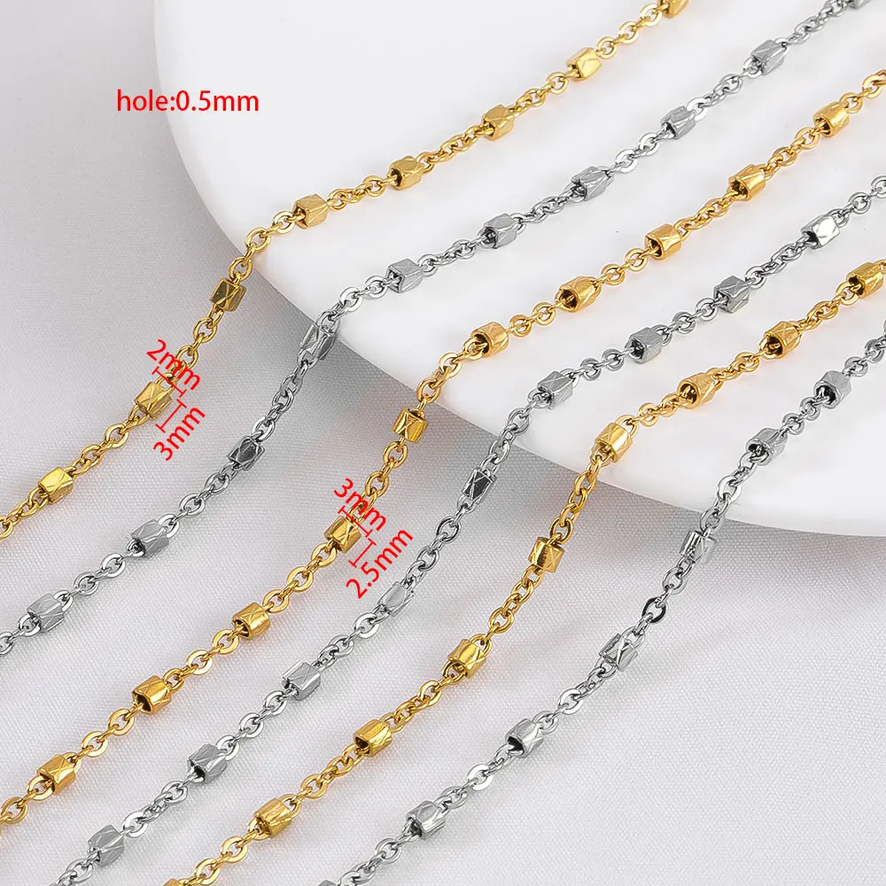 0.5Meter/Lot 1Meter/Lot Stainless Steel Mini Sugar Chain Necklace Bracelet Jewelry Discovery DIY Materials Accessories Wholesale