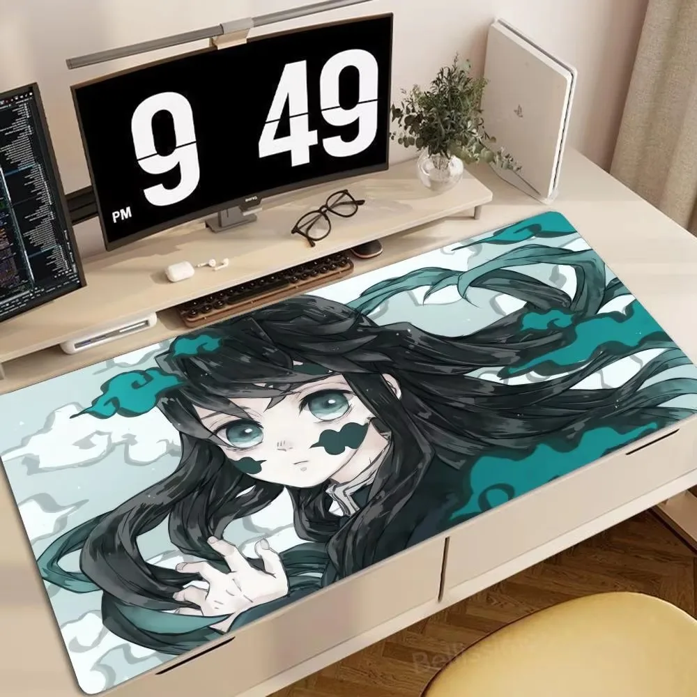 

Amine Muichiro Tokito Natural Rubber Mousepad Pad Gaming Desk Mat Pc Setup Accessories Desk Protector Kawaii Cute Keyboard Mat