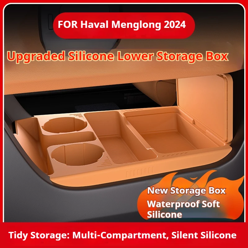 Applicable FOR Haval Menglong 2024 Model Central Control Lower Storage Box Silicone Storage Box Modification Car Accessories