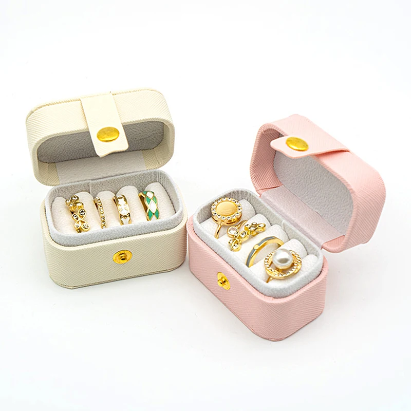 

1PC Portable Mini Jewelry Earrings Stud Earrings PU Leather Girl and Ladies Jewelry Box Organizer